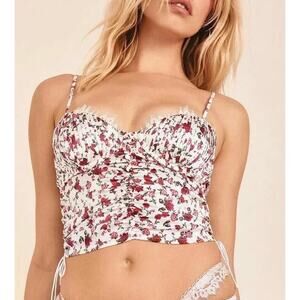For Love & Lemons x Victorias Secret Floral Bustier Top Sexy Women's Small